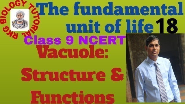 'Vacuole, Structure Function Types Food vacuole,Gas vacuole,Contractile vacuole , 9 th NCERT'