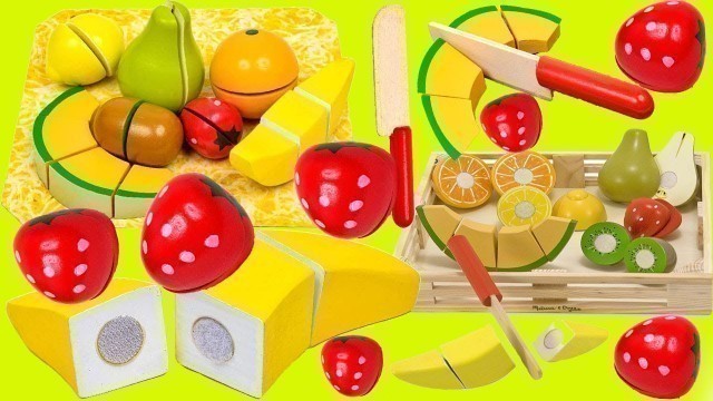 'Toy Review by Tom: Melissa& Doug Cutting Fruit- Wooden Play Food Creative Cutting Fruit Set For Kids'