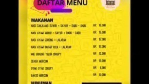 'Daftar Menu Dapur Ibu Caca..  Kini hadir di Grabfood dan Gofood ya..'