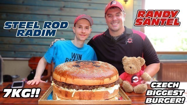 'RANDY SANTEL & STEEL ROD RADIM VS CENTRAL EUROPE\'S BIGGEST BURGER!! | MASSIVE MAN VS FOOD CHALLENGE!'