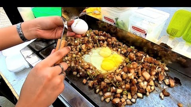 'Filipino Street Food | Sisig with Egg and Crushed Chicharon'