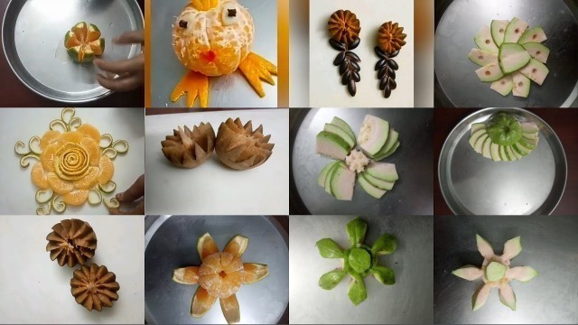 'Mixed Fruit Flowers | Creative Food | Fruit Designs | Art of Fruits | Fruit Work | FRUIT CARVING'