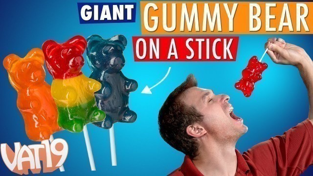 'GIANT Gummy Bear on a Stick = 88 regular gummy bears'