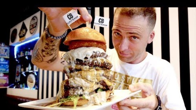 '15 Minute CLUTCH BURGER Challenge - MAN VS FOOD | Miami, Florida'