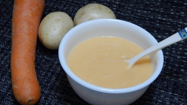 'Healthy Baby Food Recipe - Potato Carrot Rice l Stage 1 Homemade Baby Food l 6+ months'