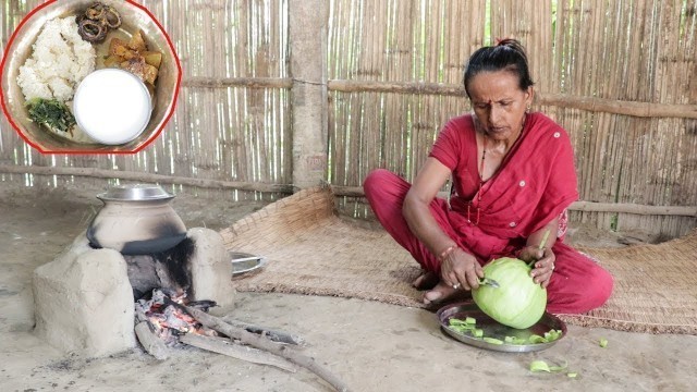 'Rural Village Food | Nepali Traditional Maize Rice Cooking | Village Woman Cooking Delicious Food'