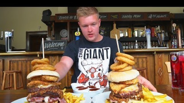 'THE UNBEATEN EVEREST BURGER CHALLENGE! | DOUBLED! | Man vs food'