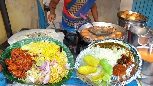 'Hard Working Women Cooking Cheapest Roadside Breakfast & Unlimited Meals | NonVeg Meals  #Streetfood'