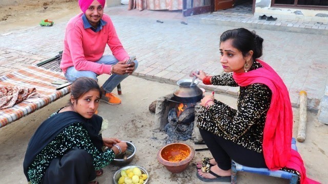 'Punjabi village food.. Indian rural life of Punjab'