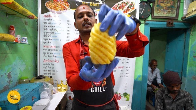 'Most Famous पुरुषत्व Ke Masale Wali Pineapple Chaat of Indore Rs. 70/- Only l Indian Street Food'