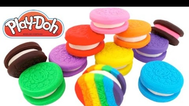 'Play Doh Rainbow Oreo Cookies How to Make Play Dough Food * RainbowLearning'