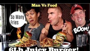 'DELICIOUS BURGER CHALLENGE With DarronEats & Randy Santel quotes -  Man Vs Food - New record?'